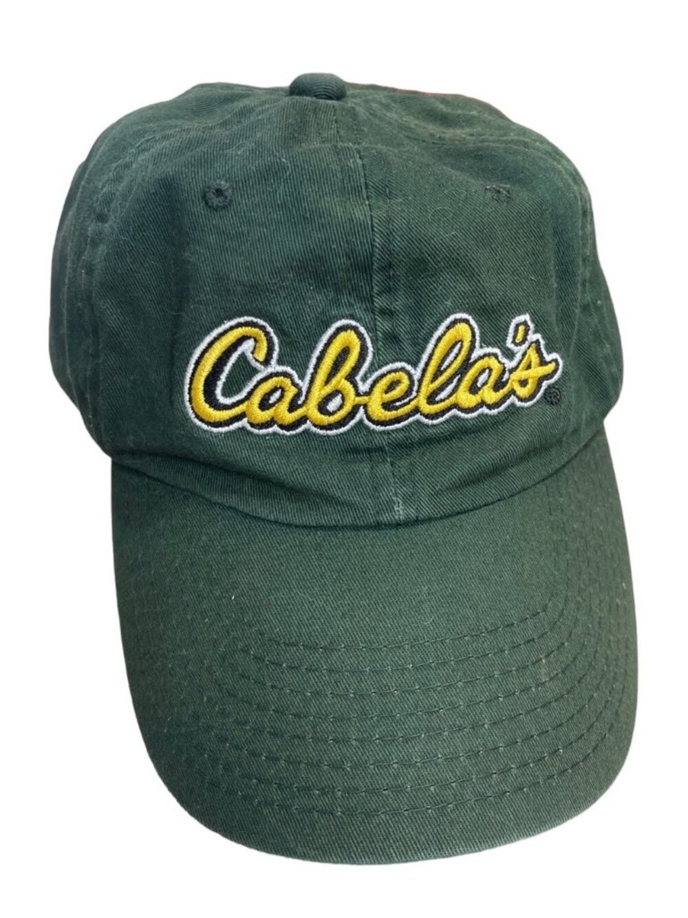 Cabela's "World's Foremost Outfitter Dark Embroidered Patch Green Hat Cap